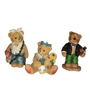 Set of 3 Vintage Ceramic Priscilla Hillman Cherished Teddy Bear Figurines Statue